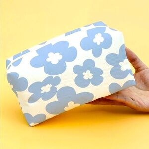 Brand new Blue flower 🌺 corduroy cosmetic bag